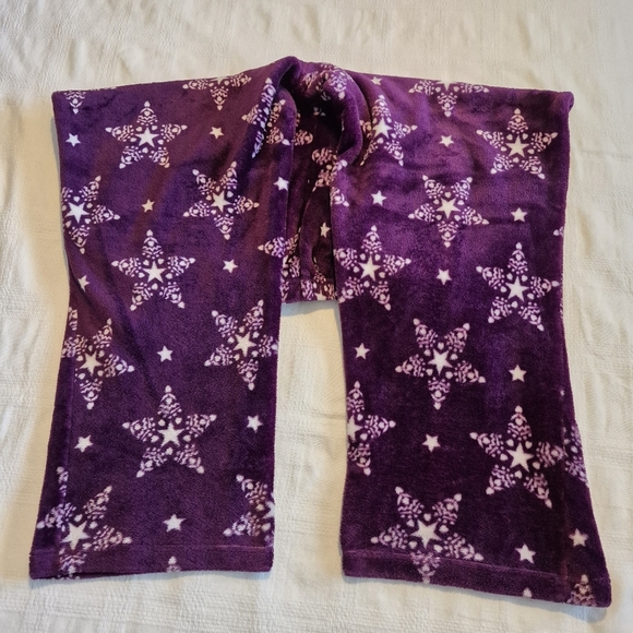 Laura Scott women's size 2X purple with white star design fluffy lounge pants - Picture 5 of 7